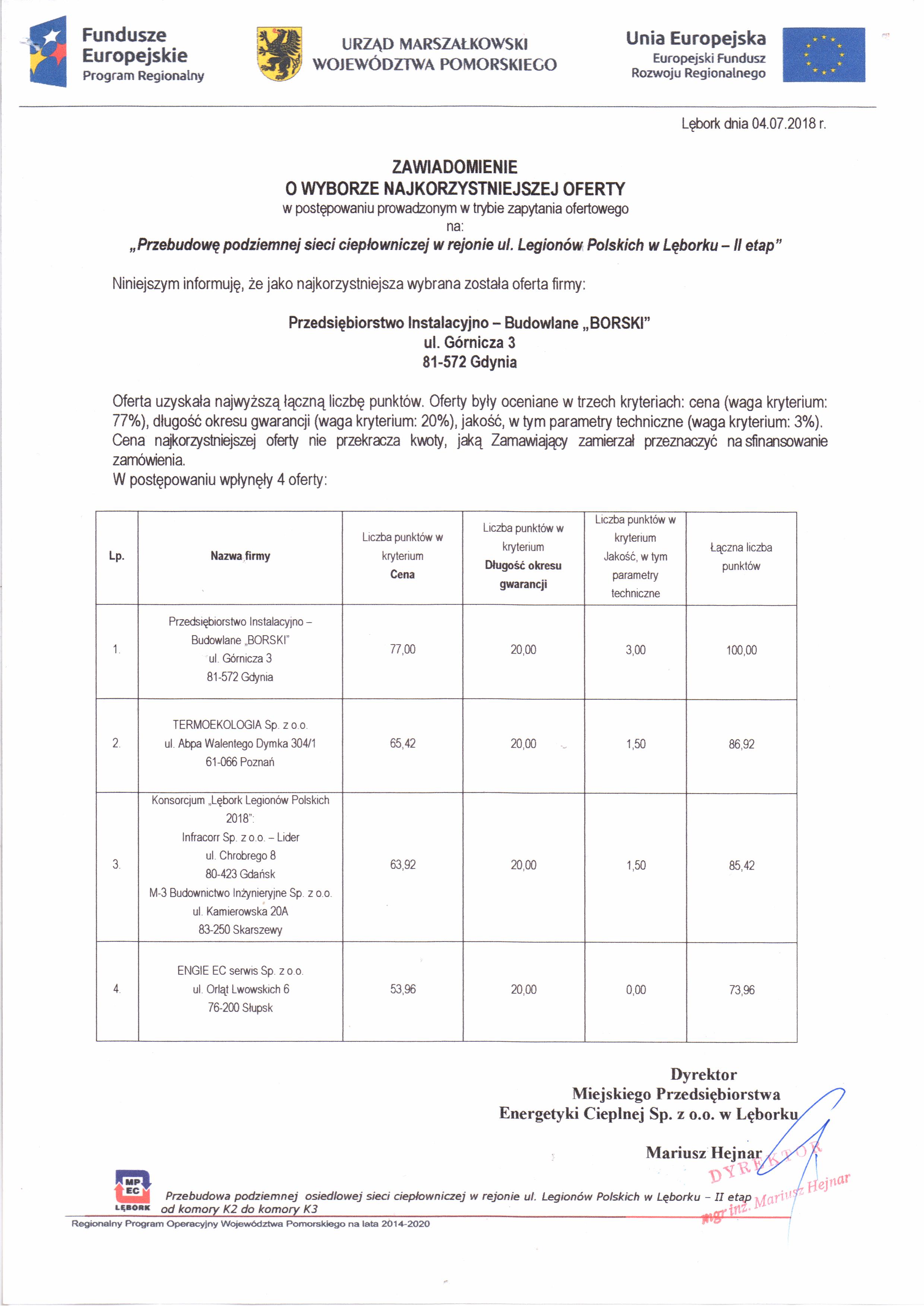 Zawiadomienie o wyborze oferty -sieć Legionów poprawiona.jpg